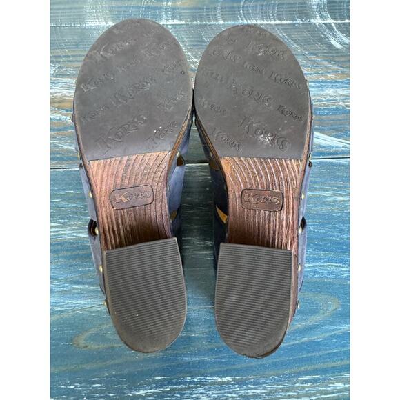 KORKS Clogs, Neneh - BLUE with faux chunky wooden heels, size 10 womens - Picture 4 of 9